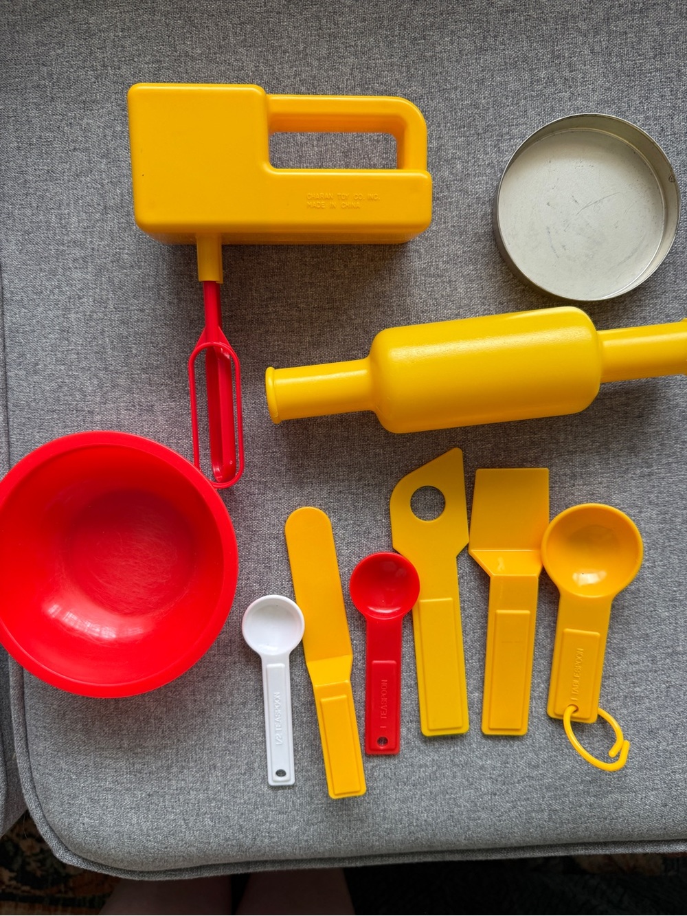 Kids Pretend Baking Tool Set - Bright Yellow & Red